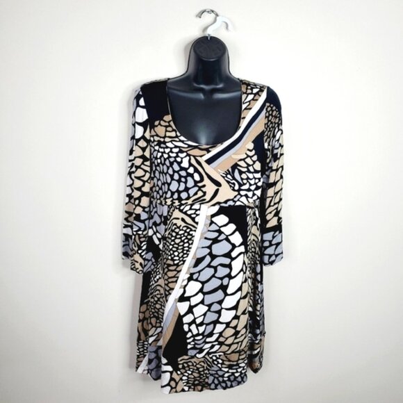 Joseph Ribkoff Dresses & Skirts - Joseph Ribkoff Artsy Printed Y2K Whimsigoth Unique Jersey Stretch Dress 14